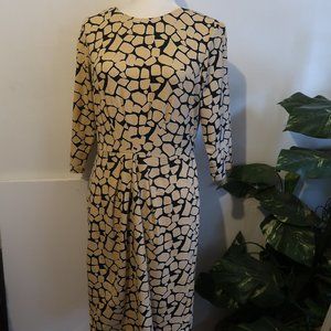 J. McLaughlin Catalina Biege/Black Knit Dress SZ M